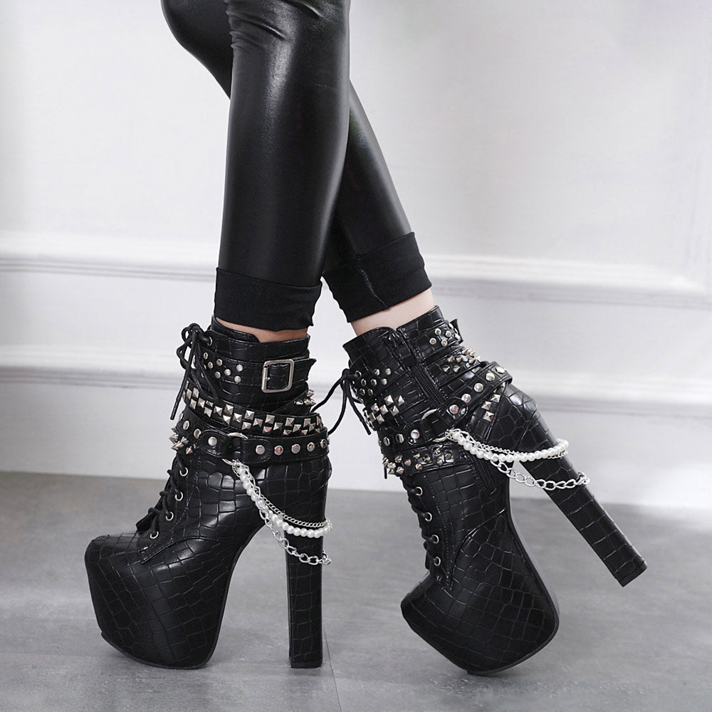 Punk fashion rock boots womens