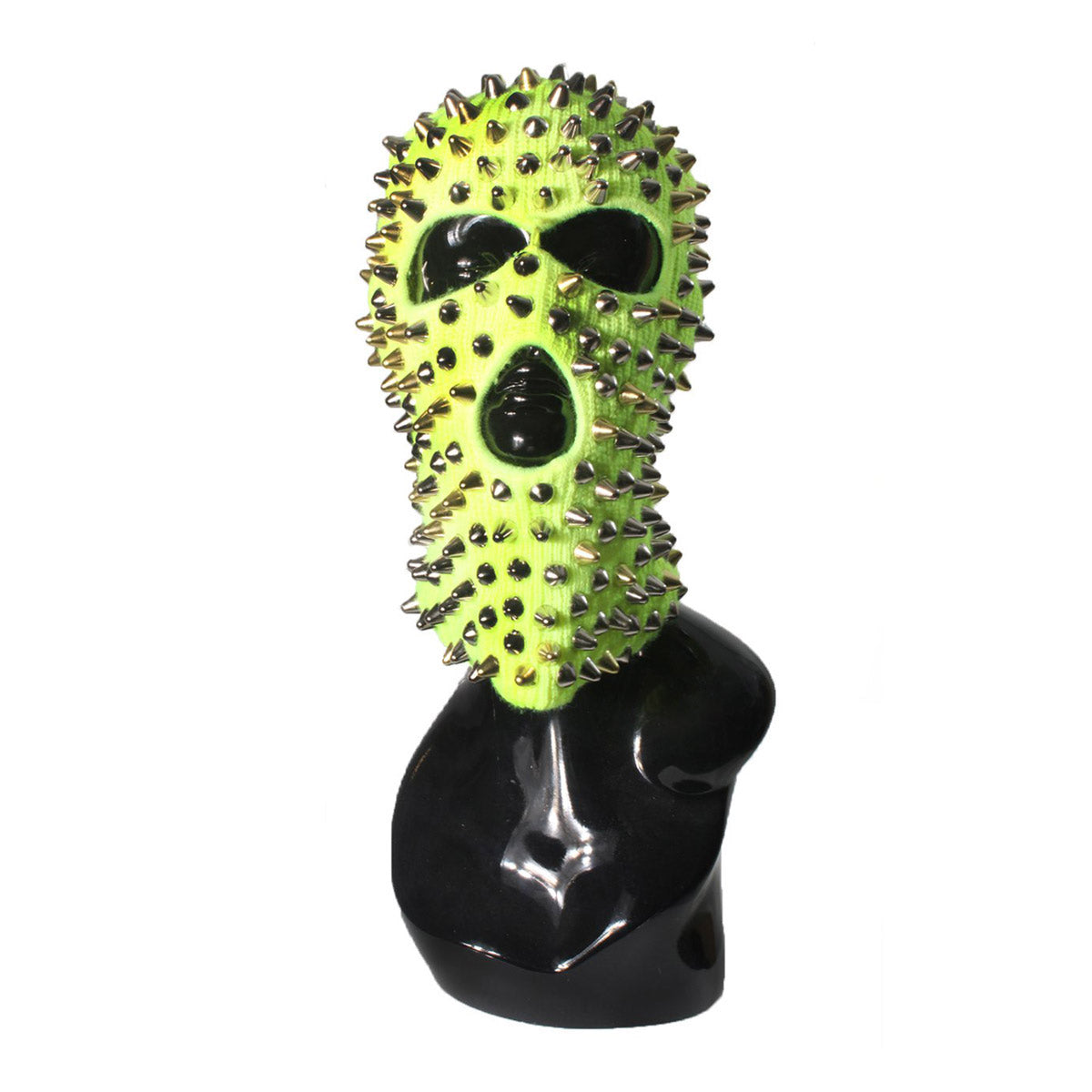 Neon Yellow Spike Ski Mask