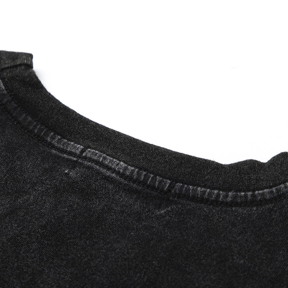 Washed Black Round Neck Tee