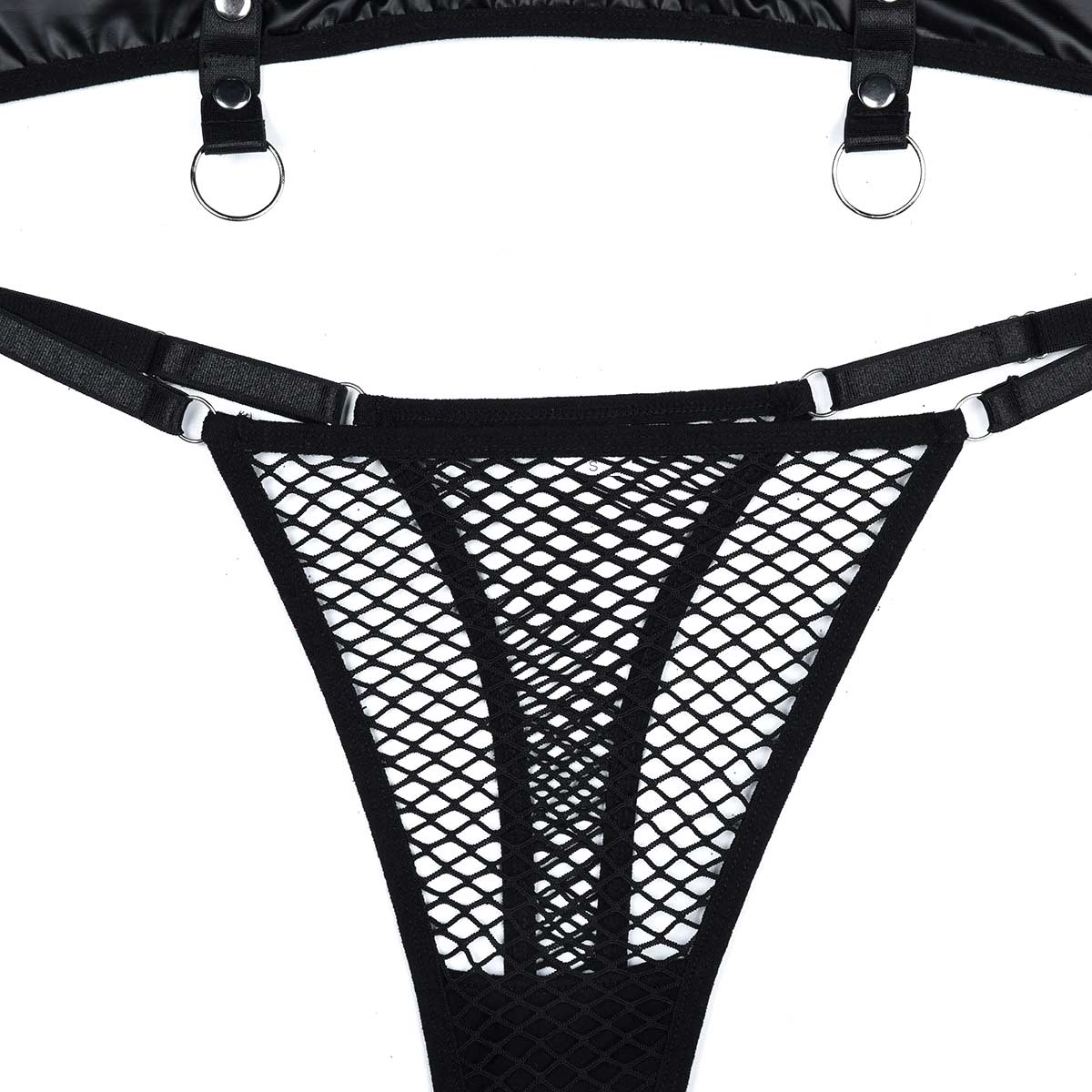 Sexy Black Fishnet Thong - Bondage Lingerie Set