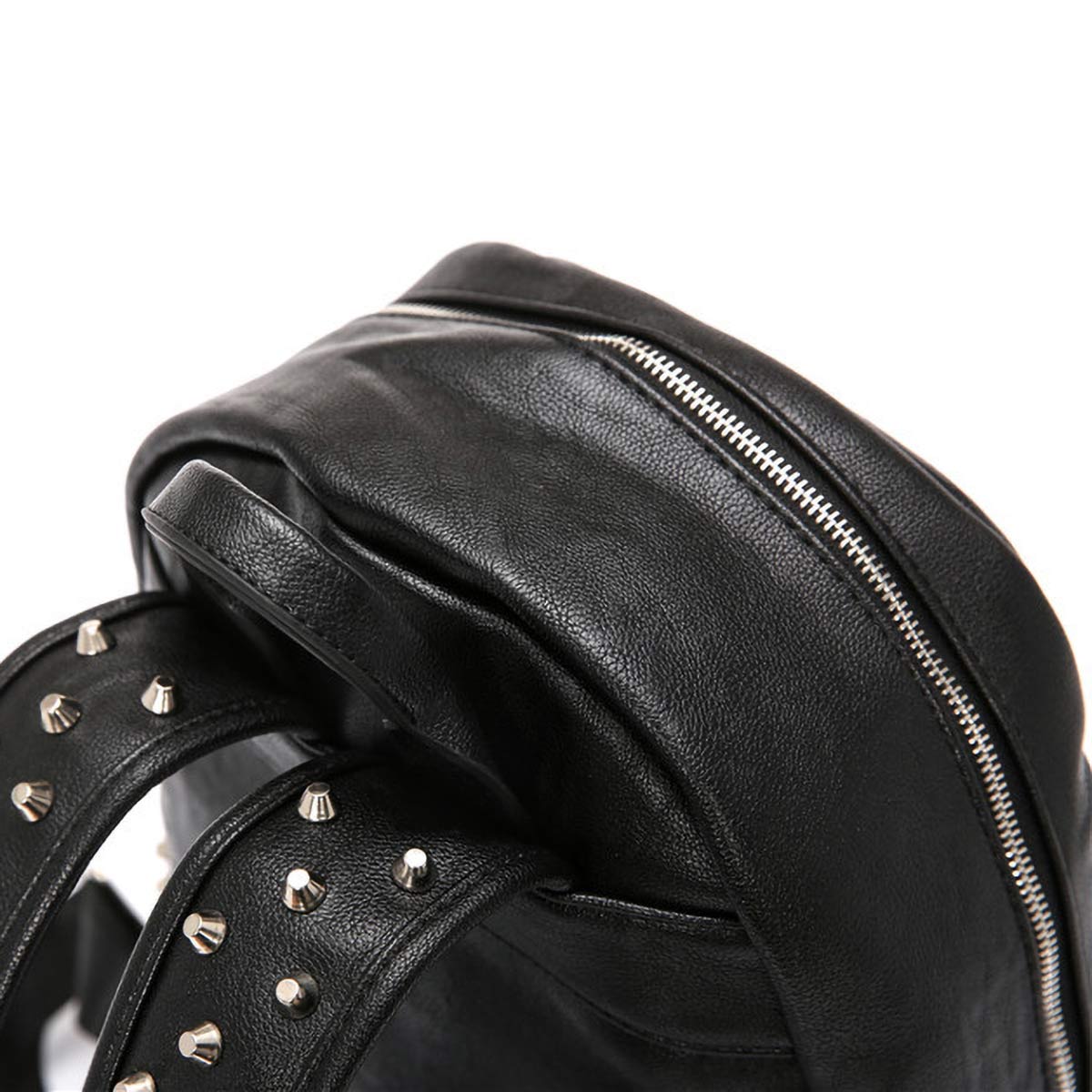 Black PU leather backpack with spikes: perfect blend of edgy style and functionality