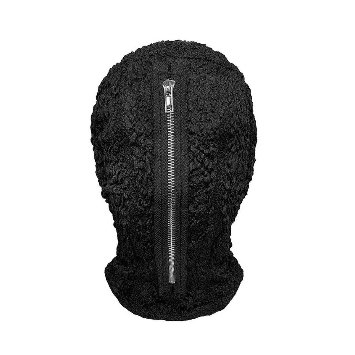 Designer Balaclava with Vertical Zipper - Black Fashion Mask