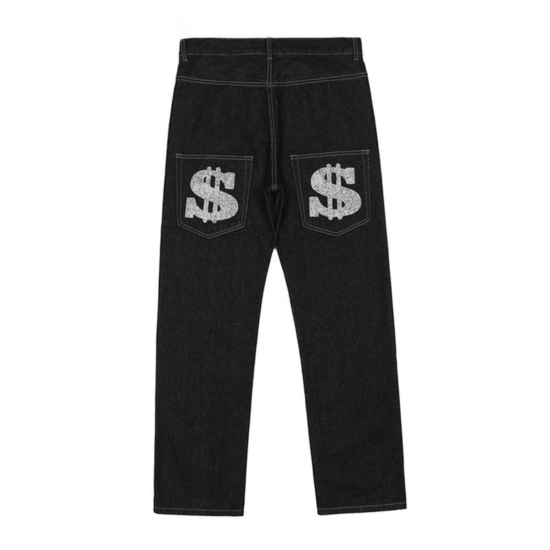 Dollar Baggy Jeans in Black - Hip Hop Denim Pants – ™