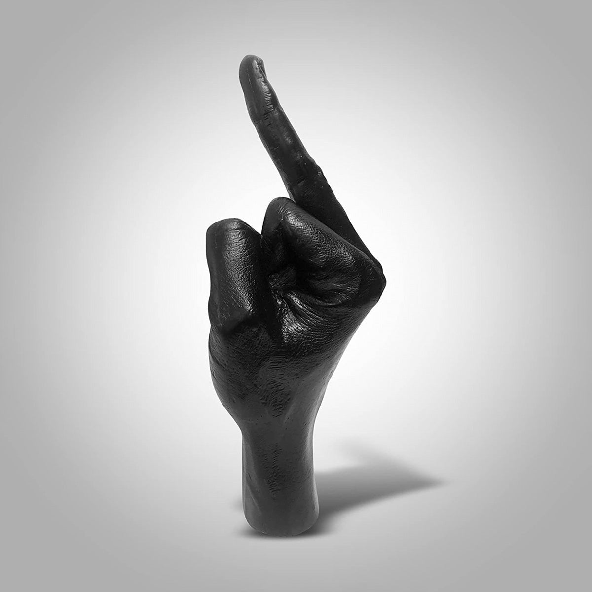 Black Middle Finger Statue - Bold Statement Hand Sculpture