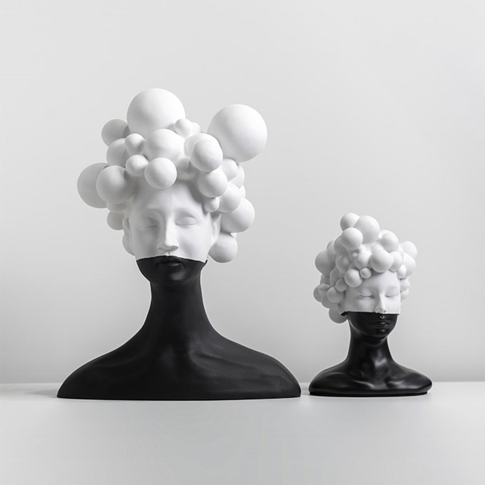 Designer head sculptures modern home decor black white abstract statue living room decoration