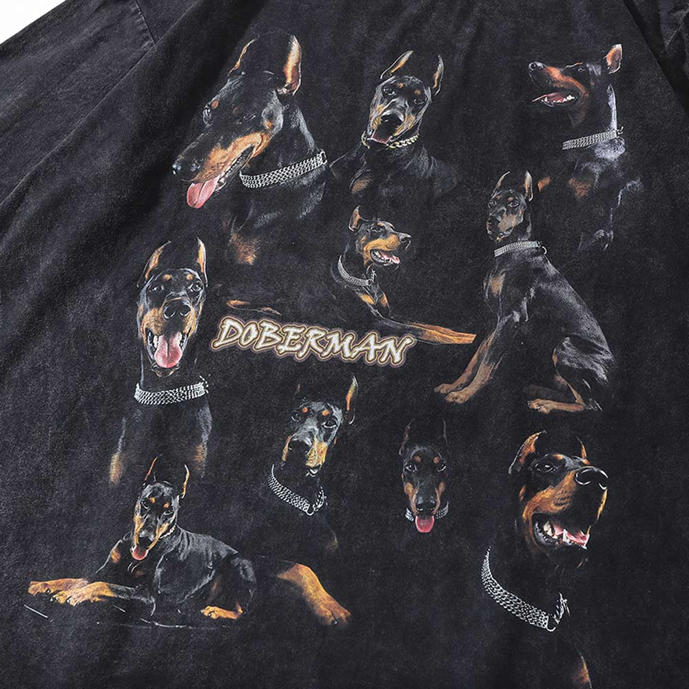 Retro Vintage Dog Tee - Doberman Graphic