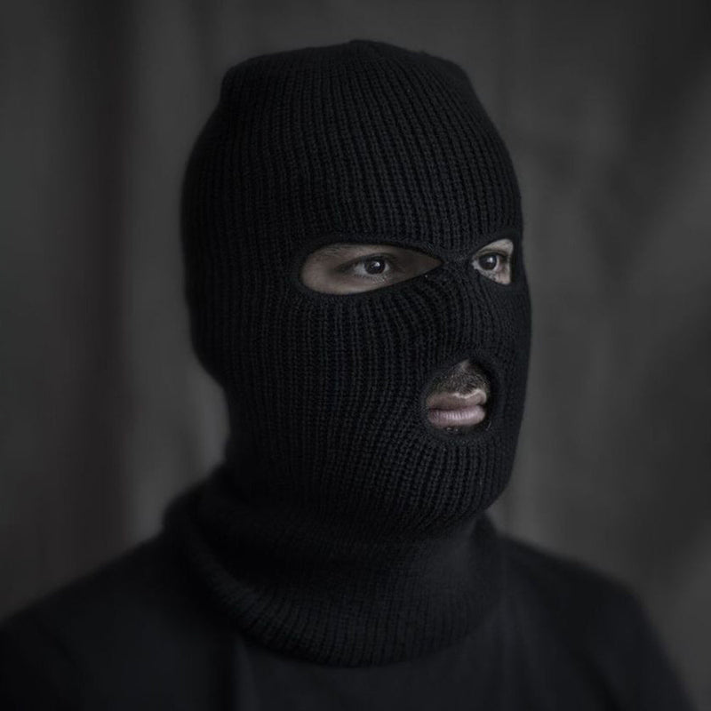 Passamontagna nero - Maschera da sci a tre fori con copertura integrale –  ™